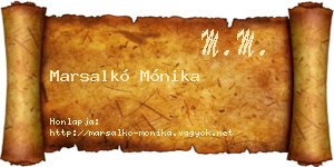 Marsalkó Mónika névjegykártya